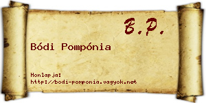 Bódi Pompónia névjegykártya